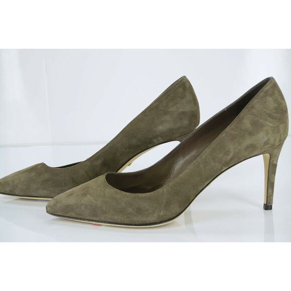 Gucci Brooke Classic Taupe Distressed Suede Pointed Toe Pump SZ 38 New - Picture 3 of 11